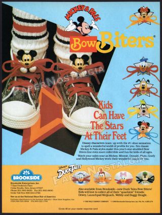 Mickey & Pals - Bow Biters_orig.  1990 Trade Print Ad / Promo Advert_ducktales
