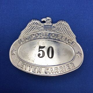 Vintage Metal Us Post Office Letter Carrier Hat Badge 50