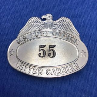Vintage Metal Us Post Office Letter Carrier Hat Badge 55