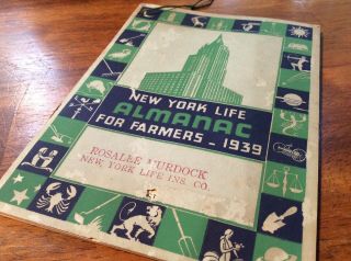 Vintage 1939 Farmers Almanac Published By York Life Insurance Co.  32 Pgs