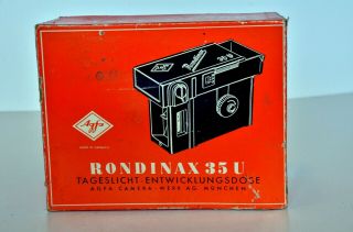 Vintage Agfa Rondinax 35u Daylight Developing Tank For 35mm Film,  Instructions