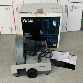Vivitar 3000 Af Slide Projector Auto Focus Vintage Beige With Remote Box Papers