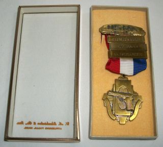 Vintage 1961 Usra.  45 Slow Fire First Place Medal Shooting Blackinton