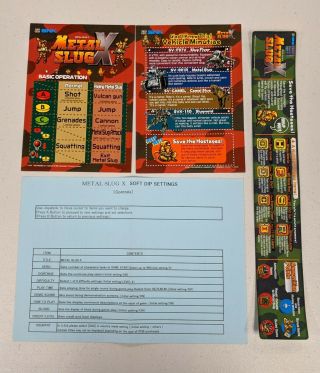 Authentic Metal Slug X Arcade Art Set Neo Geo Mvs (set1)
