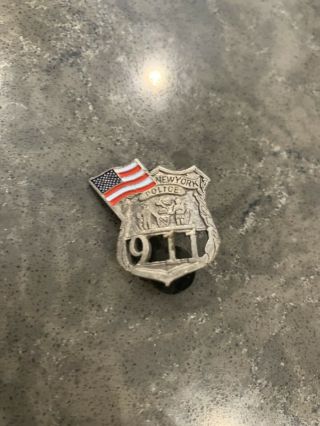 York City Police 911 Memorial Lapel Pin With American Flag