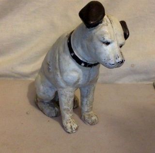 Vintage Cast Iron Bank.  Rca Mascot Dog,  Nipper.  Black & White.