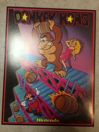 Donkey Kong Arcade Flyer Nintendo 1981 Rare Promo Vintage