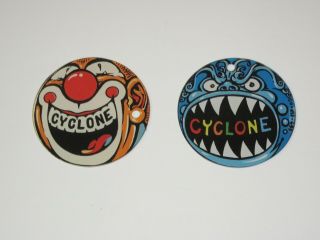 Cyclone Pinball Promo Plastic Key Chains (2) Nos
