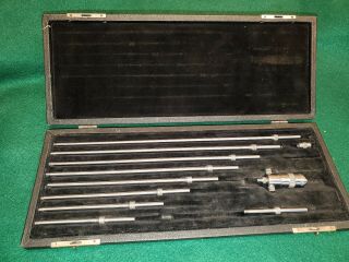 Vintage Starrett No.  124 Inside Micrometer In Case 1 - 12 " -