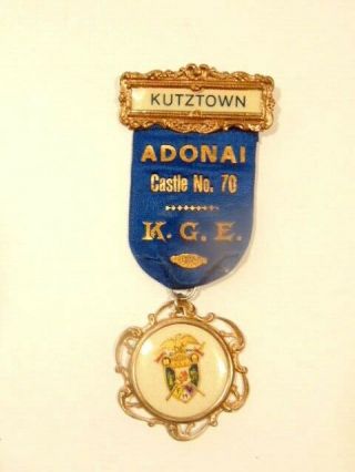 Old Knights Of The Golden Eagle Pin Or Badge: Adonai Castle No 70,  Kutztown,  Pa