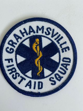 Vintage Grahamsville First Aid Squad Patch York Ambulance Emt A4