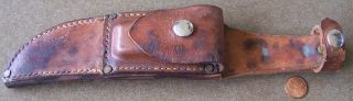 Vintage R.  H.  Ruana 24b Deluxe Leather Knife Sheath With Stone Pouch