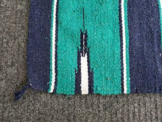 Vintage Blue Green Navajo Saddle Rug Blanket Native American Indian 60 x 29 2