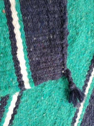 Vintage Blue Green Navajo Saddle Rug Blanket Native American Indian 60 x 29 3