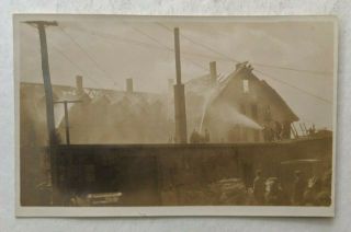 April 1909 Manchester Nh Firefighting Auburn St Fire Varick Real Photo Postcard