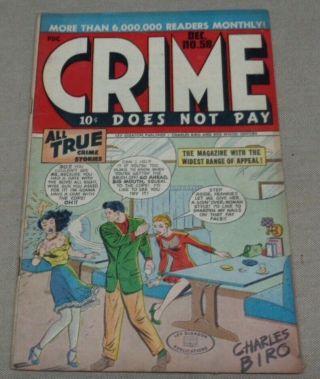 Vintage Dec 1947 Crime Does Not Pay 58 Comic Book