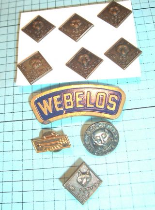 Cub Boy Scouts Bsa Brass Bobcat Wolf Webelos Arrow Of Light Rank Pin Badge Award
