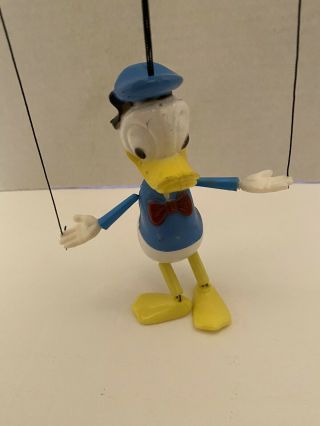 Vintage 1970 Walt Disney Donald Duck Peppy Puppet Miniature Marionette 3
