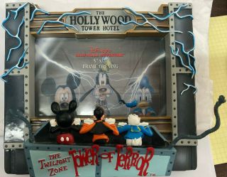Disney Land Tower Of Terror Picture Frame Mickey Goofy Donald Twilight Zone