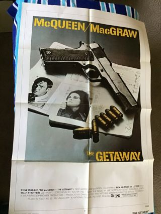 Vintage Movie Poster The Getaway Steve Mcqueen Art Retro Man Cave 1972