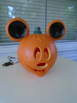 Light Up Blow Mold Mickey Mouse Pumpkin Jack - O Lantern Halloween Decoration