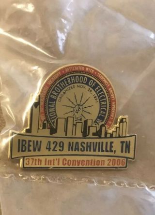 Ibew Local Union 429 Nashville,  Tennessee Lapel Pin (skyline Of Nashville)