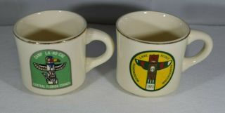 2 Vintage Boy Scouts Coffee Mugs - Woodworth Lake Reservation - Camp La - No - Che