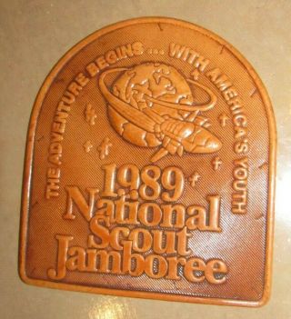 1989 Boy Scouts National Jamboree Leather Patch - Fort Ap Hill,  Virginia Bsa