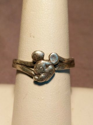 Vintage Mickey Mouse Sterling Silver Ring