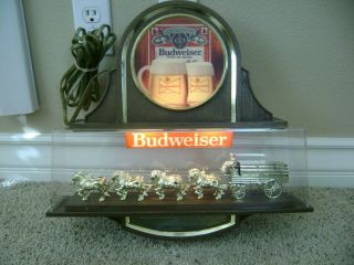 Vintage Budweiser Beer Lighted Clydesdale Bar Sign 17 "