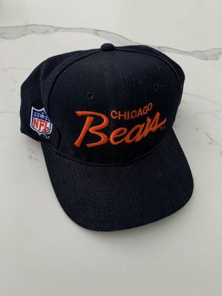 Vintage 90s Chicago Bears Sports Specialties Script Hat Game Big Logo Jacket