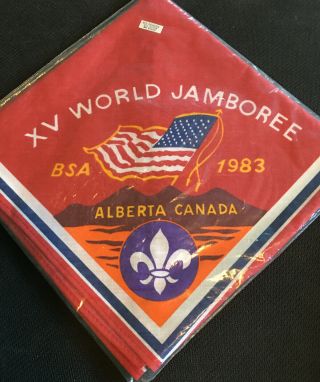 Boy Scout 15th World Jamboree 1983 Neckerchief Red Bsa Alberta Canada