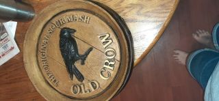 Vintage Old Crow Whiskey Barrel Sign The Sour Mash 15” Kentucky Whiskey