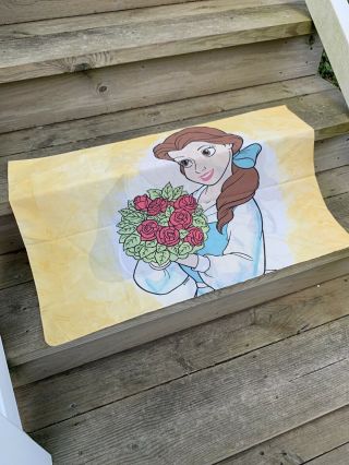 Vintage Disney Princess Beauty And The Beast Standard Pillowcase Belle 29.  5”x20”