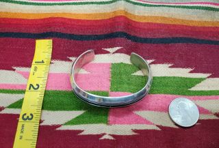 Vintage Navajo Sterling Silver Cuff Bracelet by Tom Hawk 3