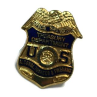 Aft Special Investigator Us Tresury Vintage Police Badge Lapel Hat Pin