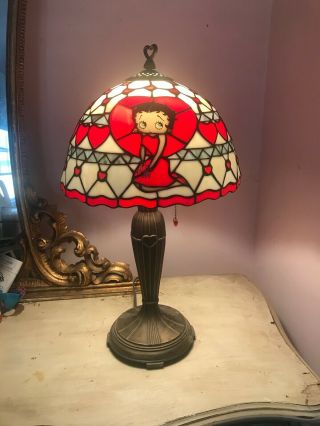 Vintage Betty Boop Tiffany Style Stained Glass Lamp