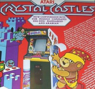 Crystal Castles Arcade Flyer Atari Video Game 1980 Dig Dug Update Artwork Sheet