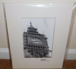 Matted & Signed B&w Photograph Of Big Ben By Phil Robinson W 9 1/2 " X H 11 3/4 "