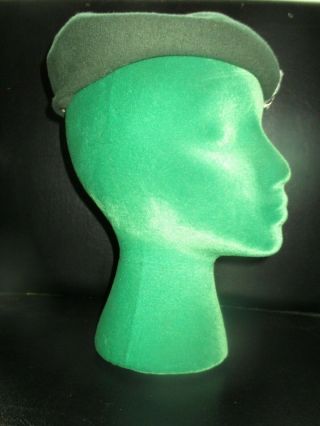 Vintage GIRL SCOUT Green BERET CAP with PATCH - Size 21 - 1950 ' s 2