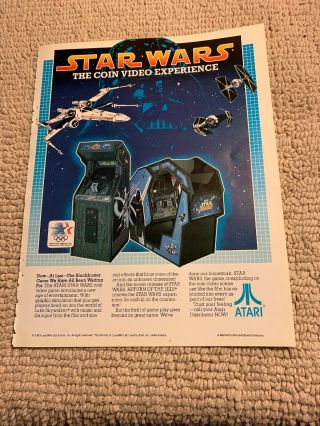11 - 8.  5  Star Wars Atari Arcade Video Game Ad Flyer