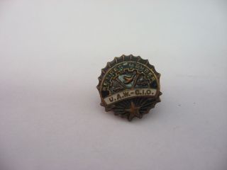 Vintage Uaw Cio United Auto Workers Retired Member Hat Lapel Pin