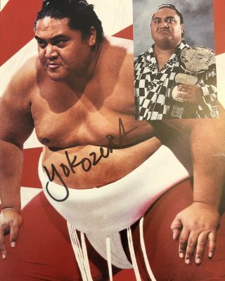 Vintage Yokozuna Hand Signed Wrestling 8x10” Photo Hall Of Fame Wwf,  Wwe,  Wcw