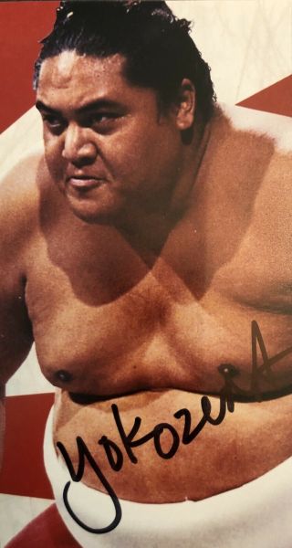 VINTAGE YOKOZUNA HAND SIGNED WRESTLING 8x10” PHOTO HALL OF FAME WWF,  WWE,  WCW 2