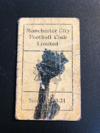 Vintage Original: Manchester City ' 30/31 Toseland Player ' s Friend Season Card 2