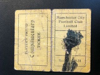 Vintage Original: Manchester City ' 30/31 Toseland Player ' s Friend Season Card 3