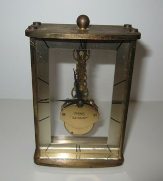 Vintage Uwestra 7 Jewels 8 Day Miniature Wind Up Skeleton Clock W.  Germany