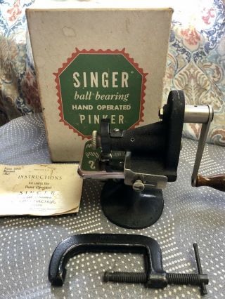 Singer Pinker Vintage Ball Bearing Hand Operated W Box And Instructions