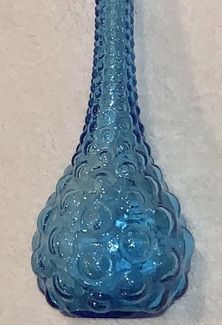Vintage BLUE/TURQUOISE Genie Bottle/Decanter Italian Emboli MCM Bubble/Grape 2