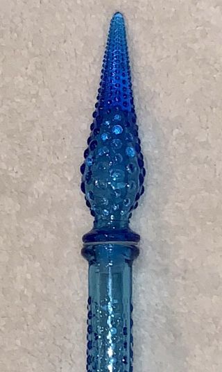 Vintage BLUE/TURQUOISE Genie Bottle/Decanter Italian Emboli MCM Bubble/Grape 3